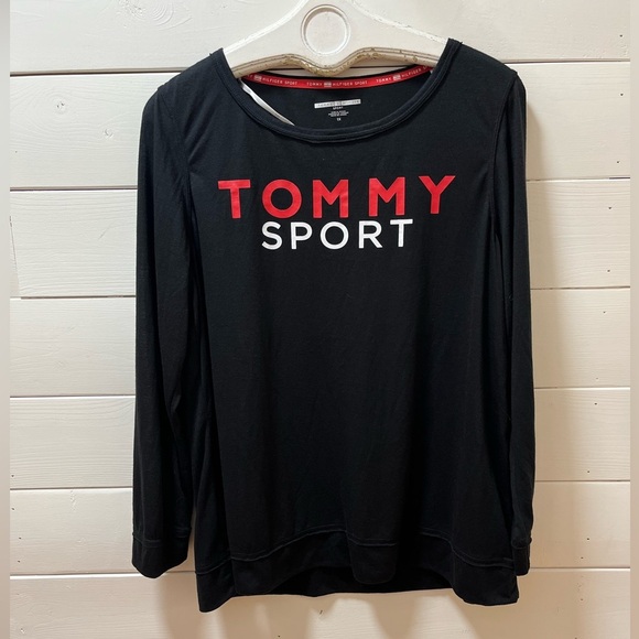 NWT TOMMY SPORT Black Long Sleeve Top Size 1X - Picture 1 of 8